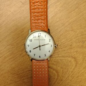 Vintage Anne Klein Orange Leather Strap Watch